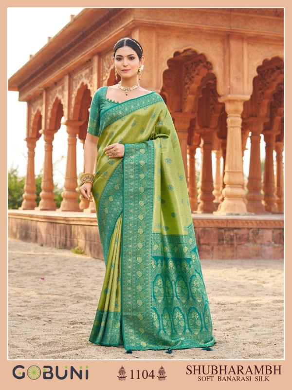 Gobuni shubharambh soft banarasi silk saree surat market online shopping