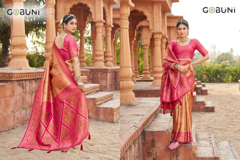 Gobuni shubharambh soft banarasi silk saree surat market online shopping