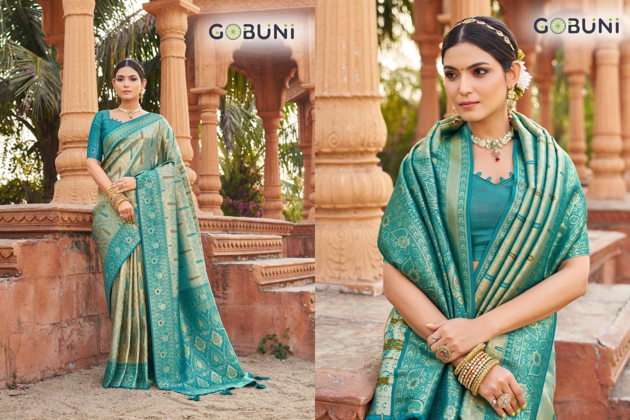 Gobuni shubharambh soft banarasi silk saree surat market online shopping