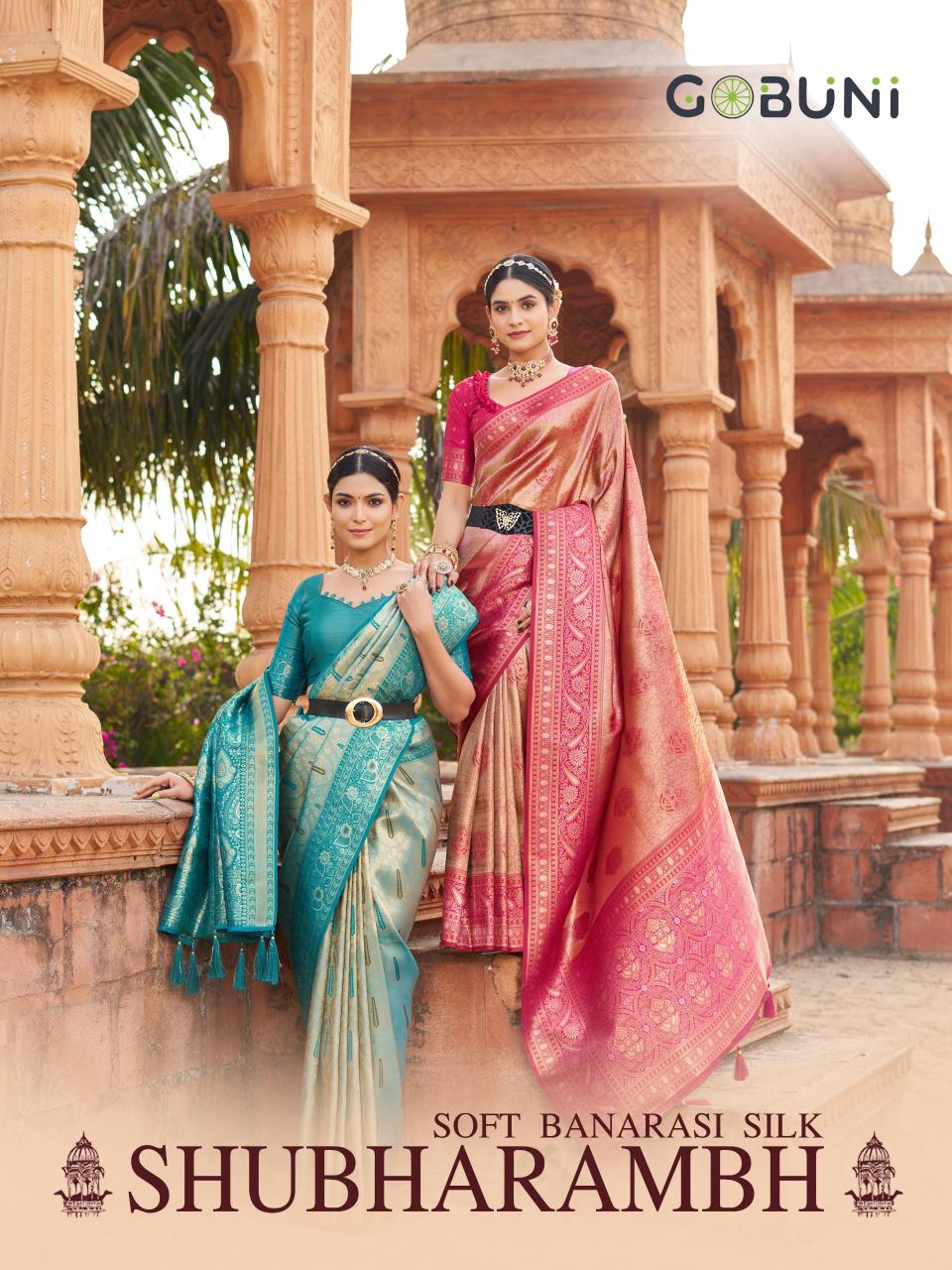 Gobuni shubharambh soft banarasi silk saree surat market online shopping
