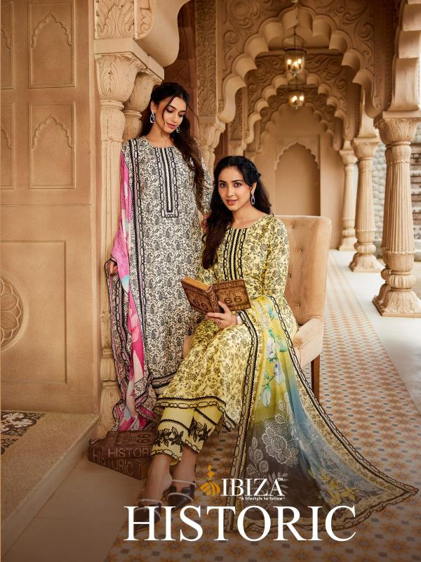 Ibiza historic muslin digital print catalog designer indian dress material uk
