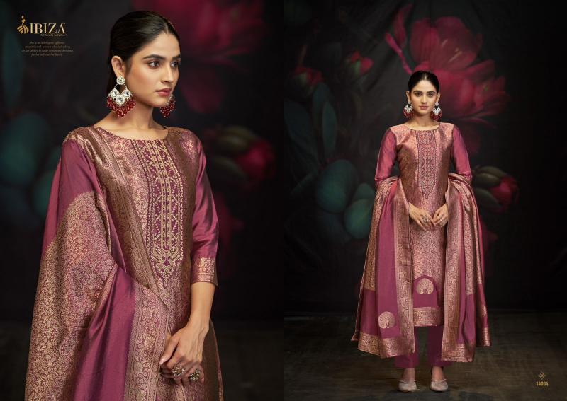 Ibiza sakhi vol 10 banglory silk jacquard catalog designer dress material manufacturers in india