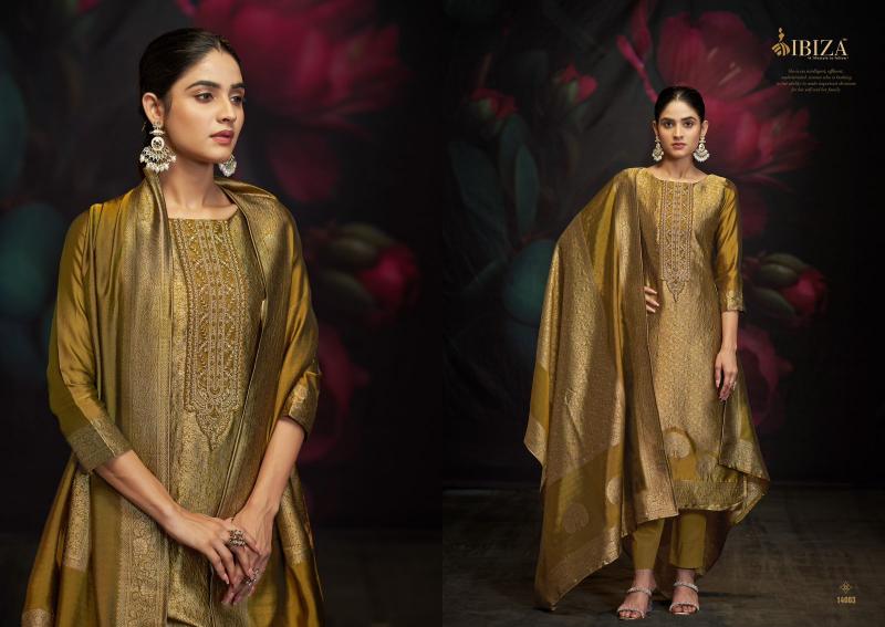 Ibiza sakhi vol 10 banglory silk jacquard catalog designer dress material manufacturers in india
