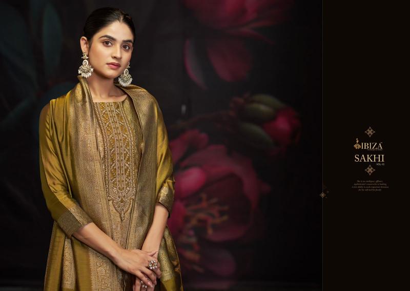 Ibiza sakhi vol 10 banglory silk jacquard catalog designer dress material manufacturers in india