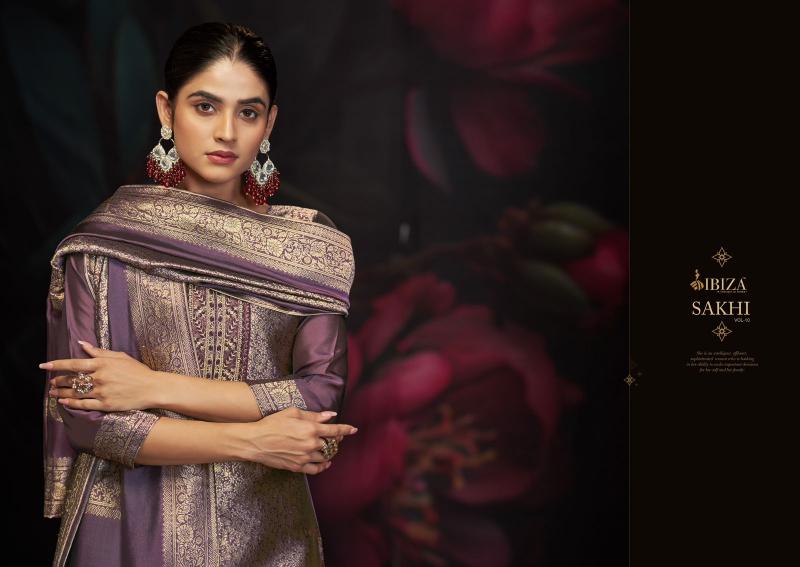 Ibiza sakhi vol 10 banglory silk jacquard catalog designer dress material manufacturers in india