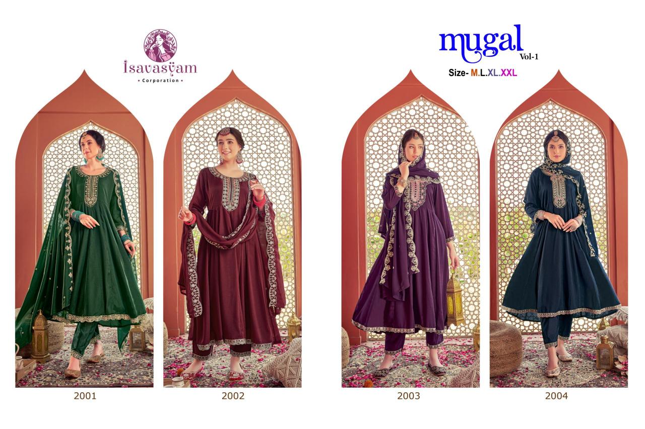 Isavasyam corporation mugal vol-01 georgette shimmer 3 pcs Kurti patterns in India