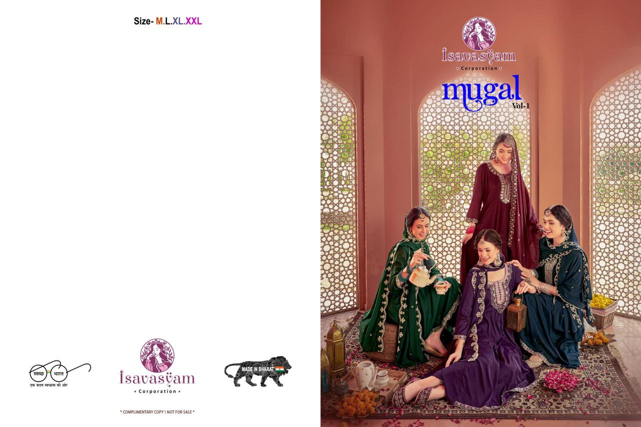 Isavasyam corporation mugal vol-01 georgette shimmer 3 pcs Kurti patterns in India