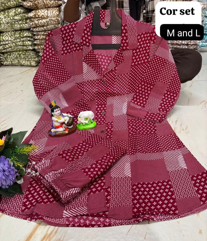 K k boutique delta crush popcorn coord set kurti set manufacturer