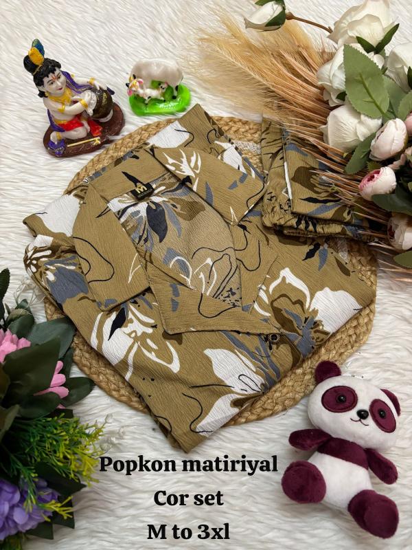 K k boutique delta crush popcorn coord set kurti set manufacturer