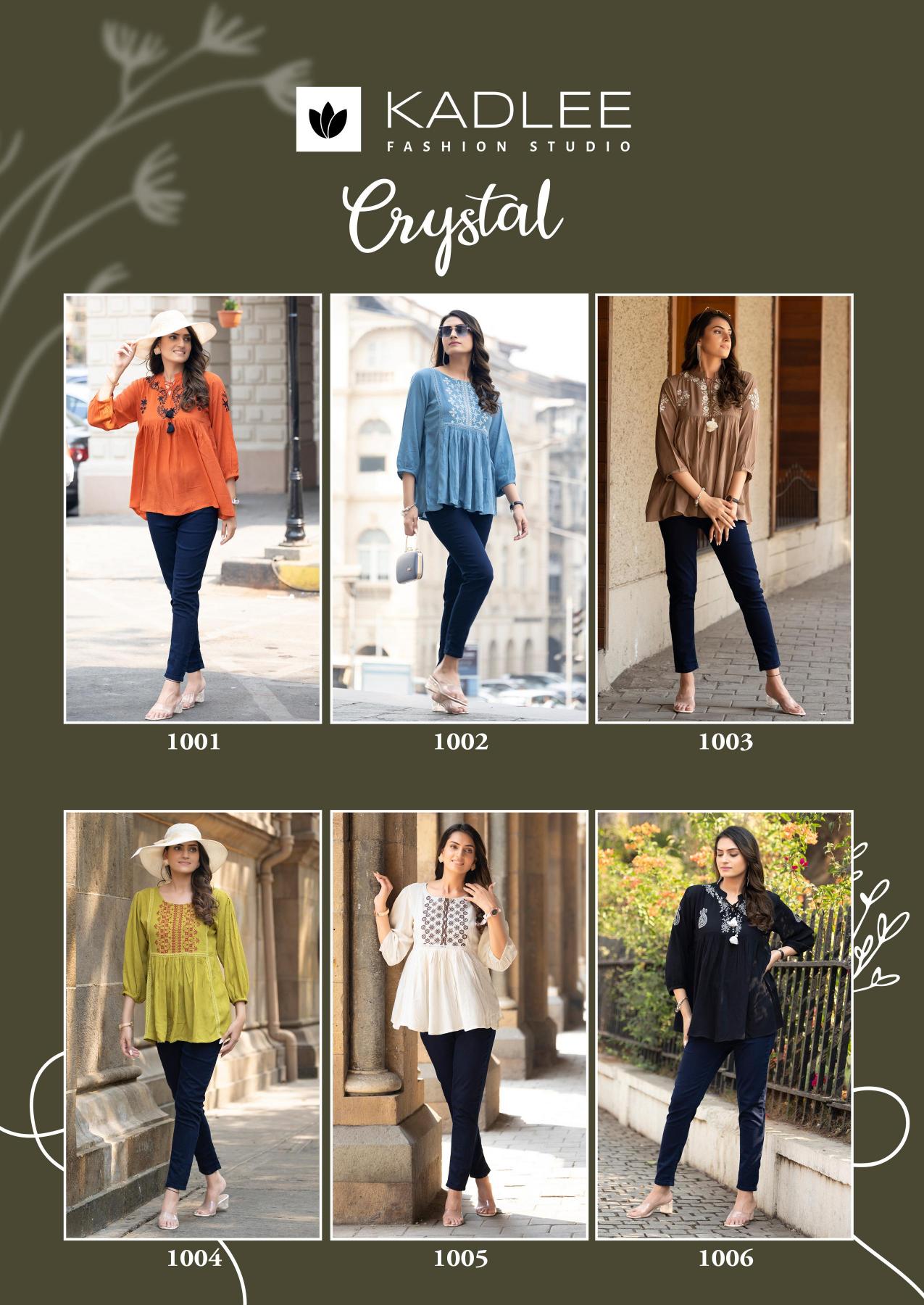 Kadlee crystal rayon wrinkle short top catalog jaipuri short kurtis wholesale