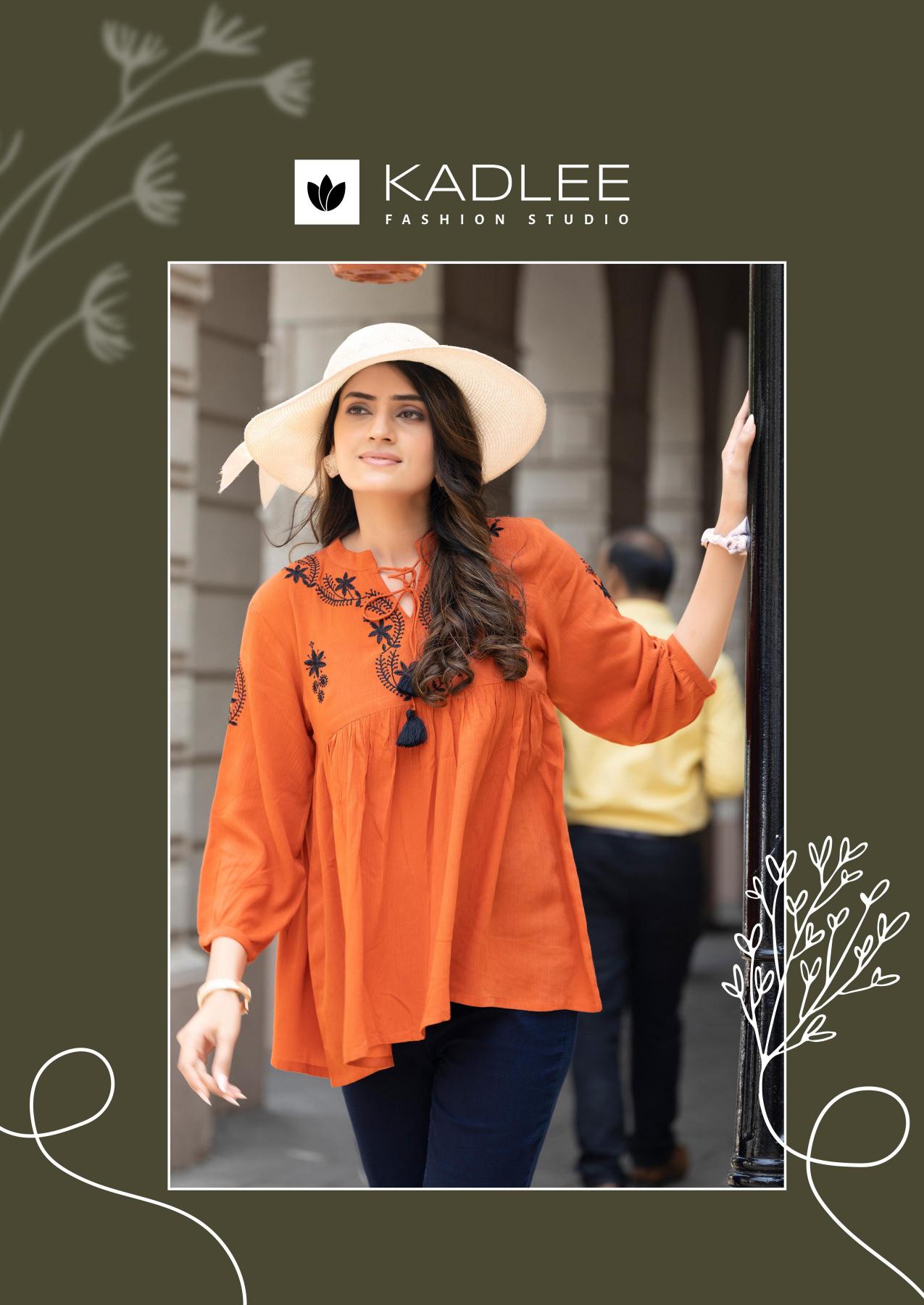 Kadlee crystal rayon wrinkle short top catalog jaipuri short kurtis wholesale
