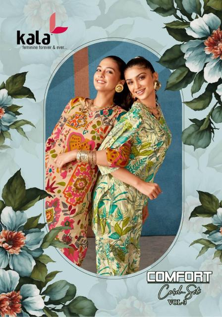 Kala comfort vol-3 cotton printed catalog modest co ord sets india