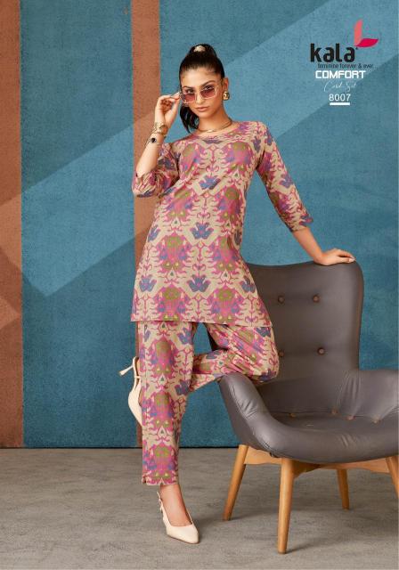 Kala comfort vol-3 cotton printed catalog modest co ord sets india