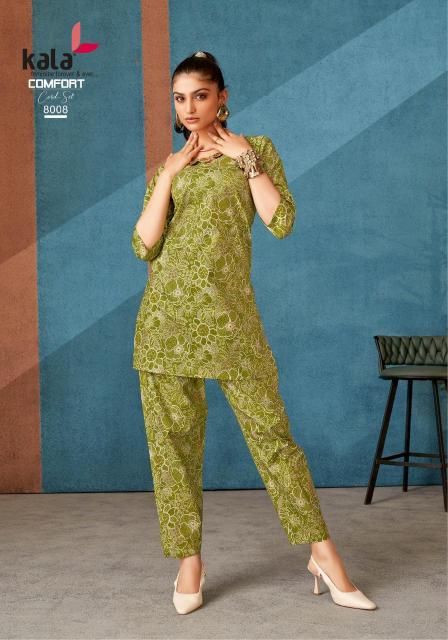 Kala comfort vol-3 cotton printed catalog modest co ord sets india