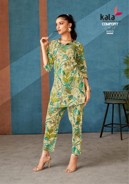 Kala comfort vol-3 cotton printed catalog modest co ord sets india