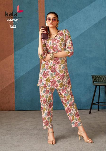 Kala comfort vol-3 cotton printed catalog modest co ord sets india