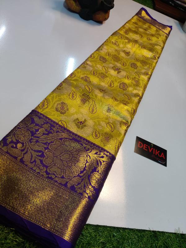 Kanjivaram soft pattu with contrast border best saree brands in india
