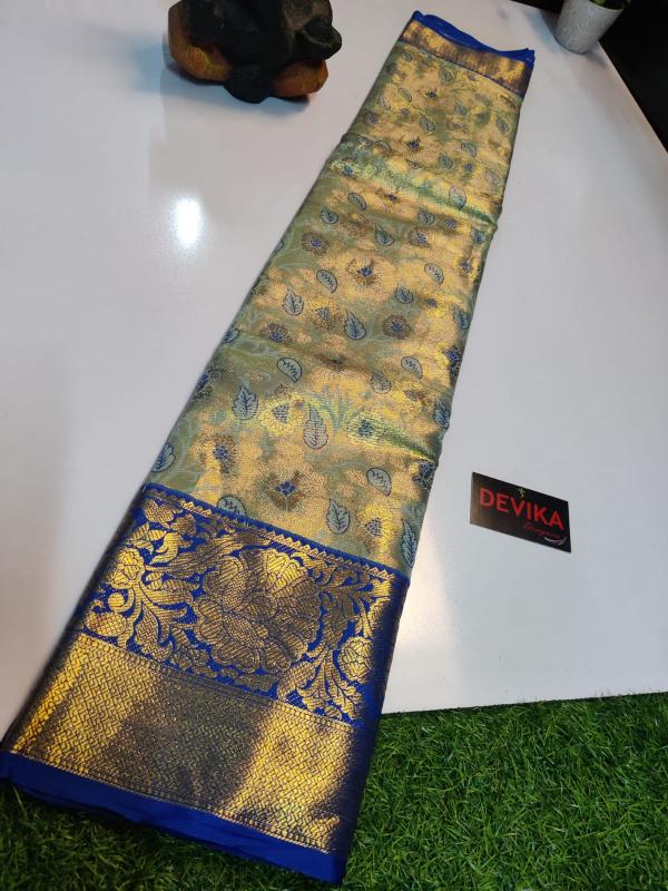 Kanjivaram soft pattu with contrast border best saree brands in india