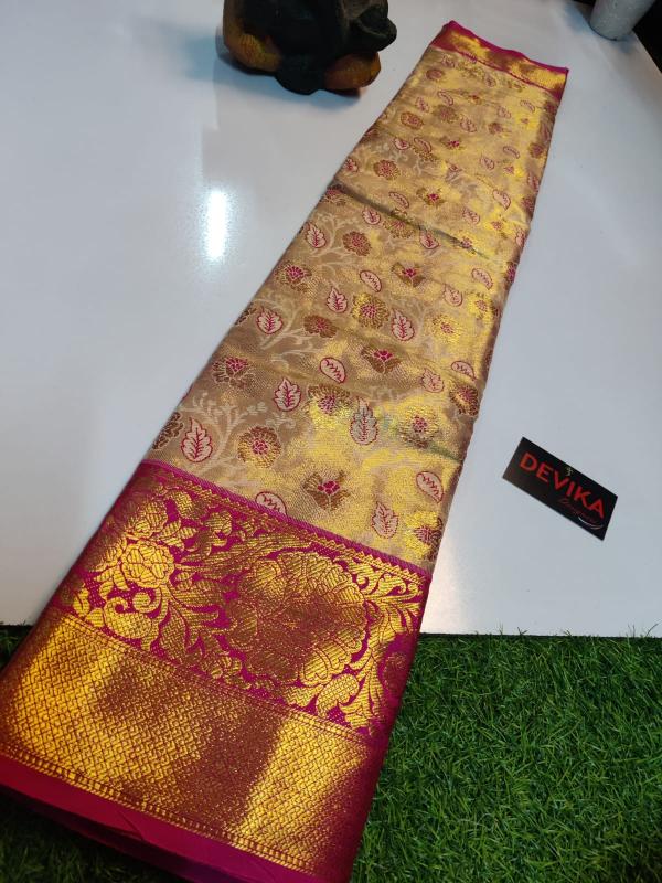 Kanjivaram soft pattu with contrast border best saree brands in india