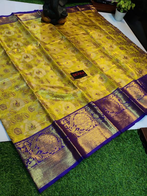 Kanjivaram soft pattu with contrast border best saree brands in india