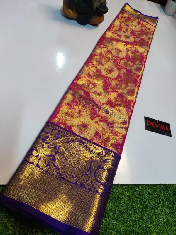 Kanjivaram soft pattu with contrast border best saree brands in india