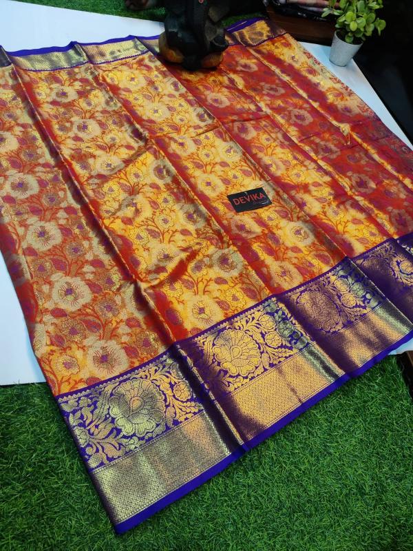 Kanjivaram soft pattu with contrast border best saree brands in india
