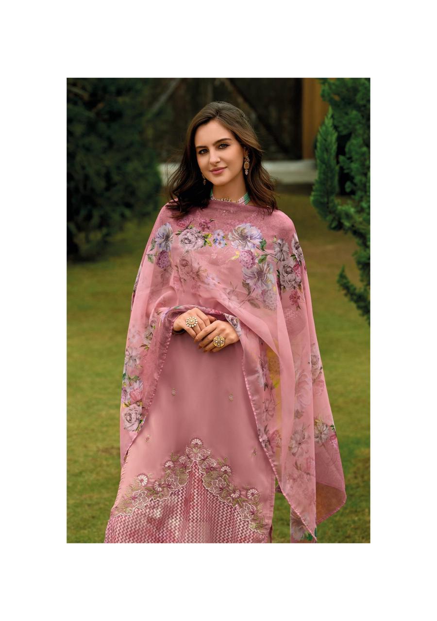 Lady leela inaya 2 handwork on organaza top bottom dupatta branded kurtis manufacturers in india