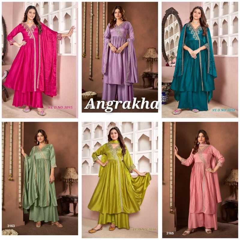 LF angarakha vichitra with embroidery work top bottom dupatta premium kurti brands