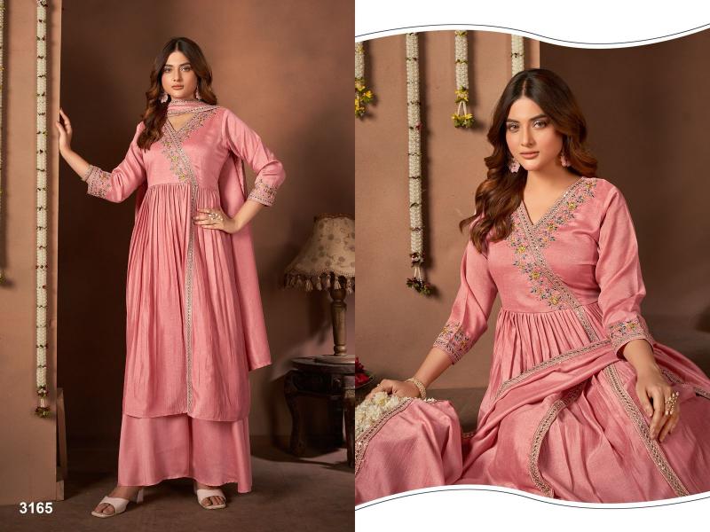 LF angarakha vichitra with embroidery work top bottom dupatta premium kurti brands