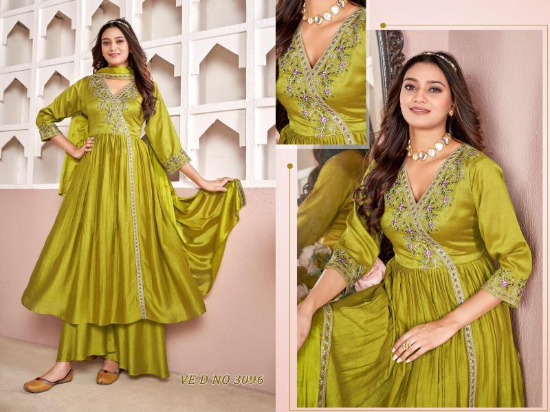 LF angarakha vichitra with embroidery work top bottom dupatta premium kurti brands