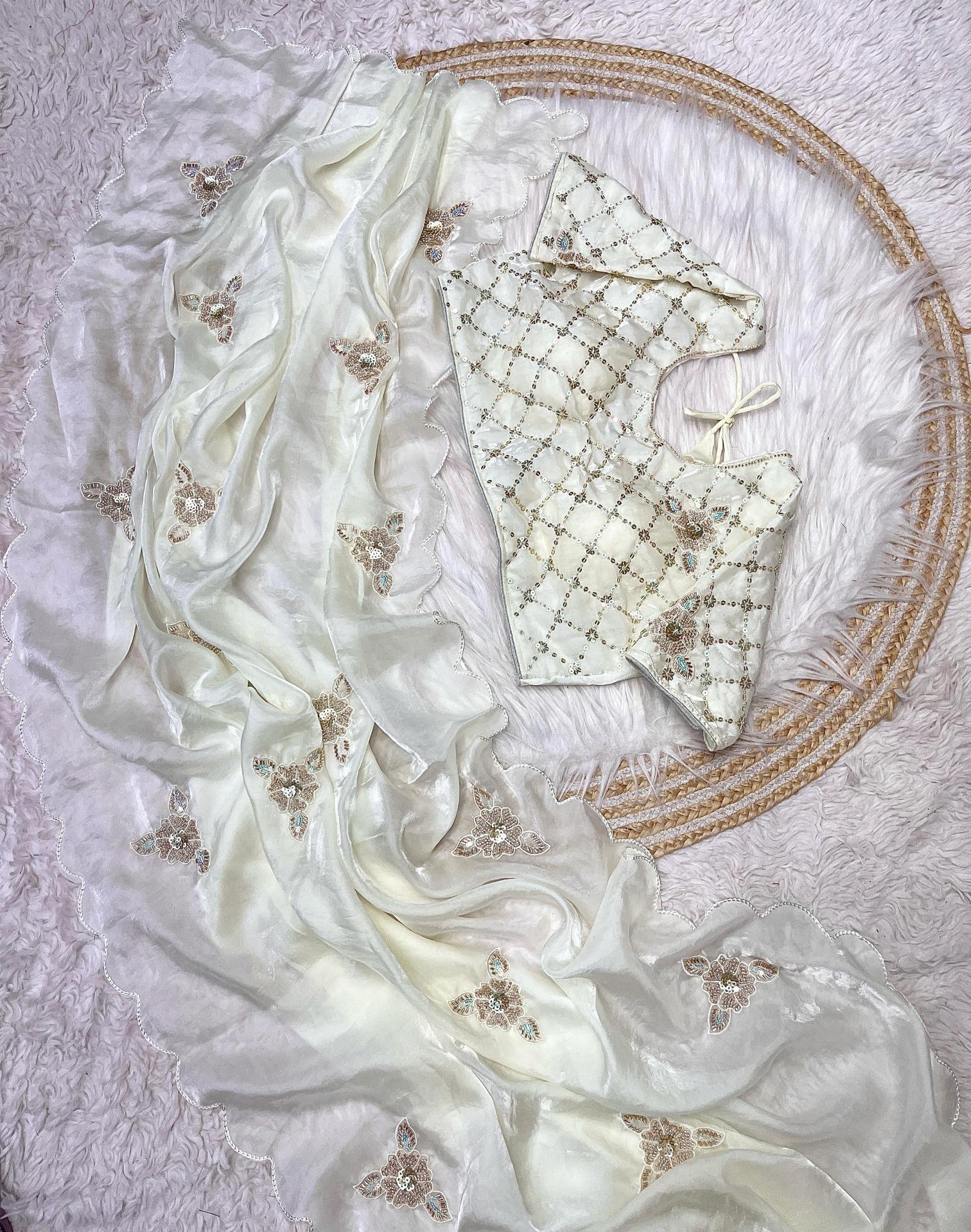 Mahaveer silks fendi satin sequence work butta saree surat wholesale market