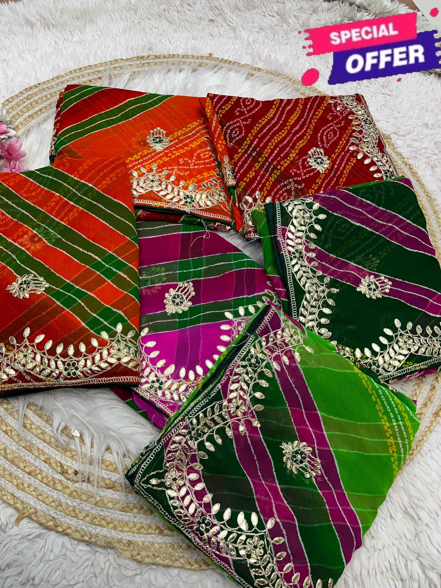 Mahavir silks Gold crush georgette crunchy vhichitr 100 rs sarees wholesale online shopping