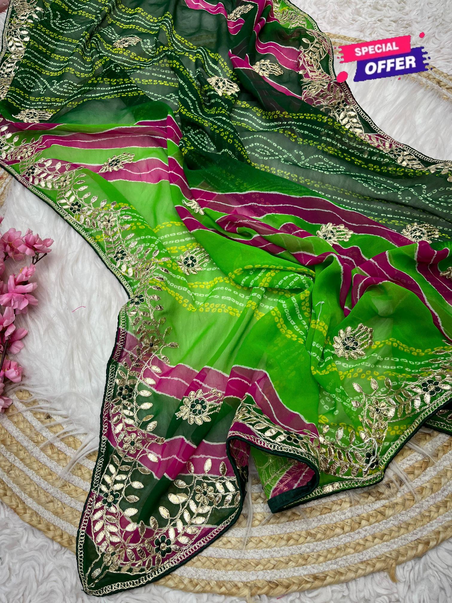 Mahavir silks Gold crush georgette crunchy vhichitr 100 rs sarees wholesale online shopping