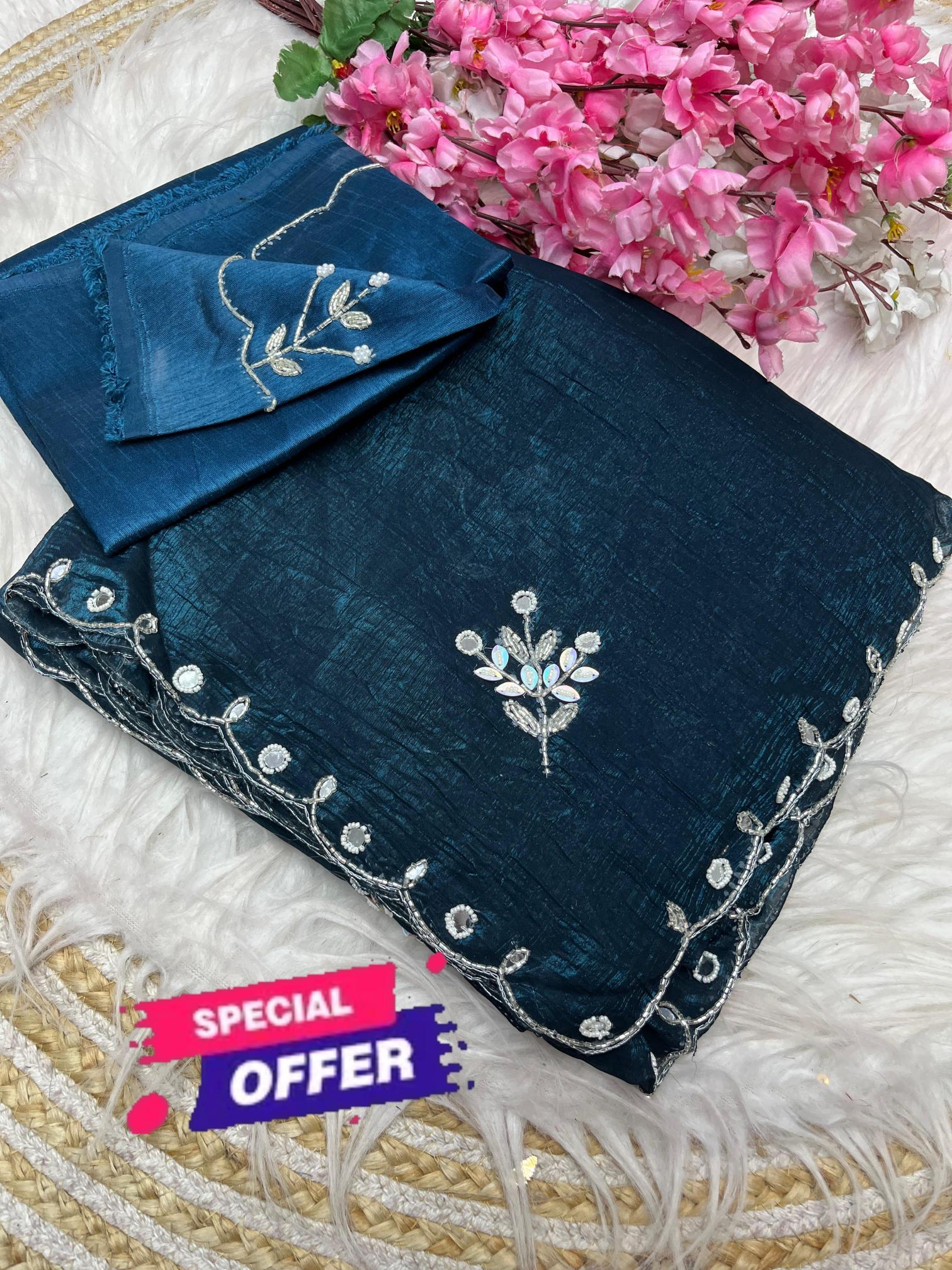 Mahavir silks Gold crush georgette crunchy vhichitr 100 rs sarees wholesale online shopping