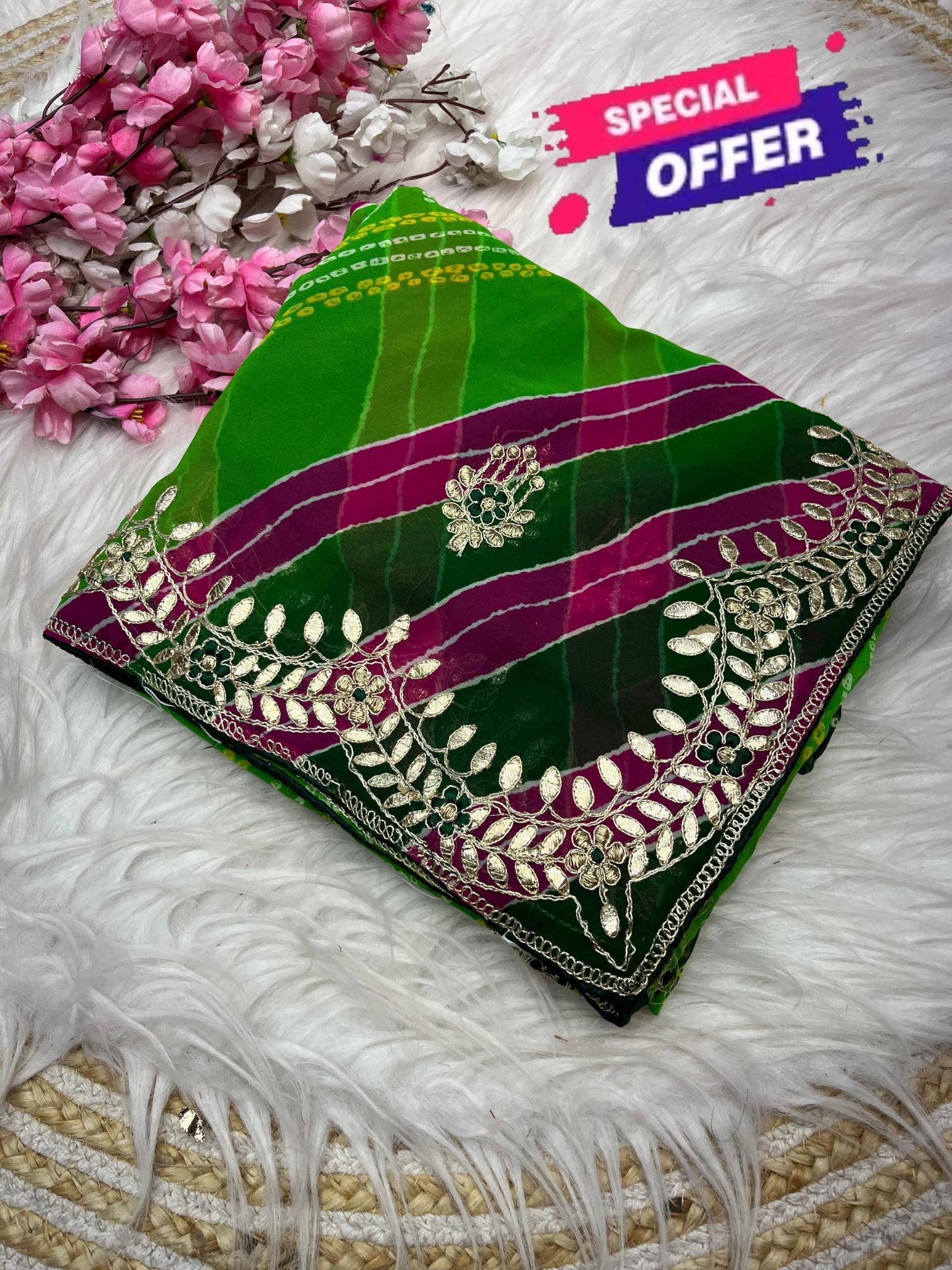 Mahavir silks Gold crush georgette crunchy vhichitr 100 rs sarees wholesale online shopping