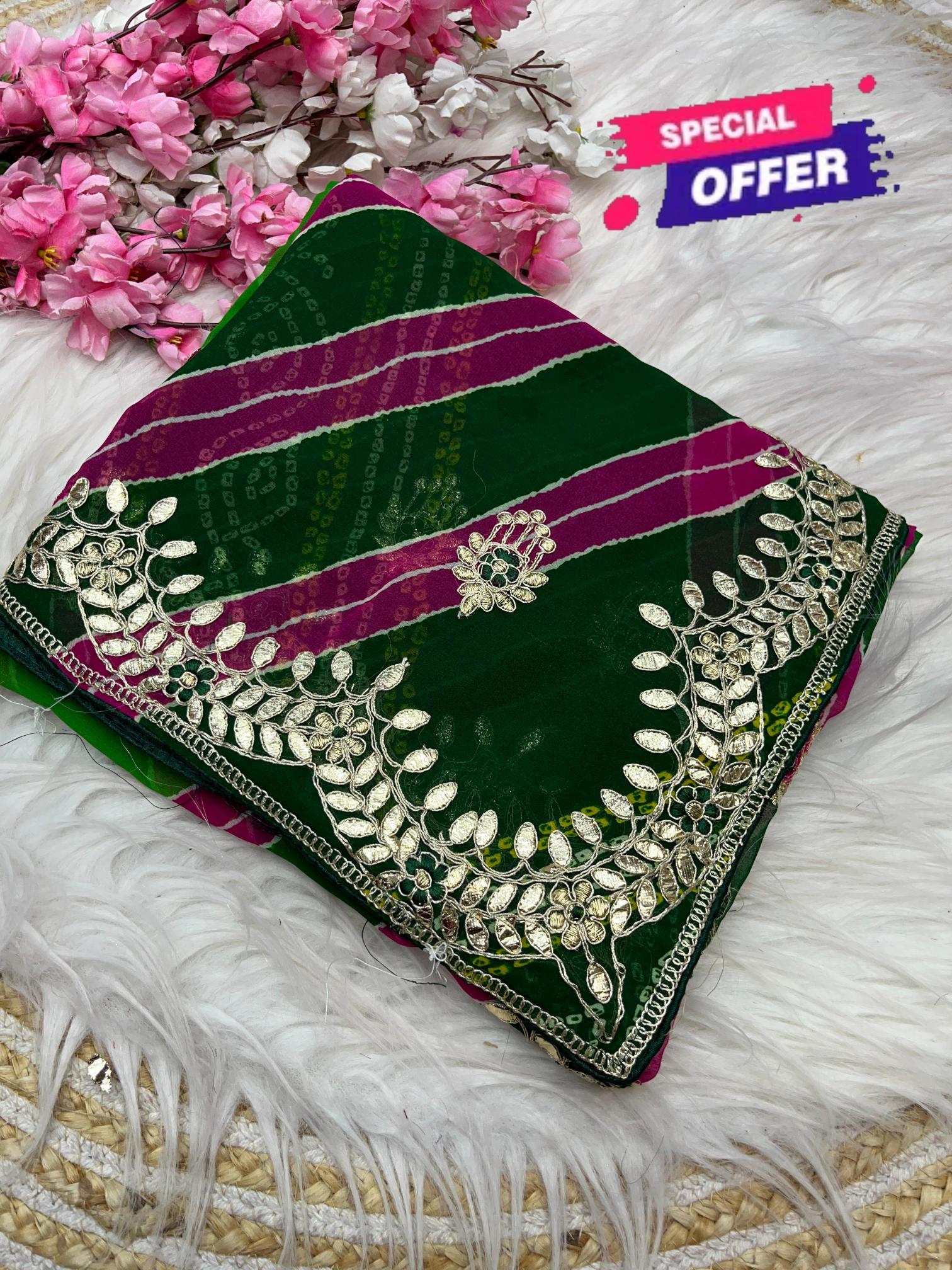 Mahavir silks Gold crush georgette crunchy vhichitr 100 rs sarees wholesale online shopping
