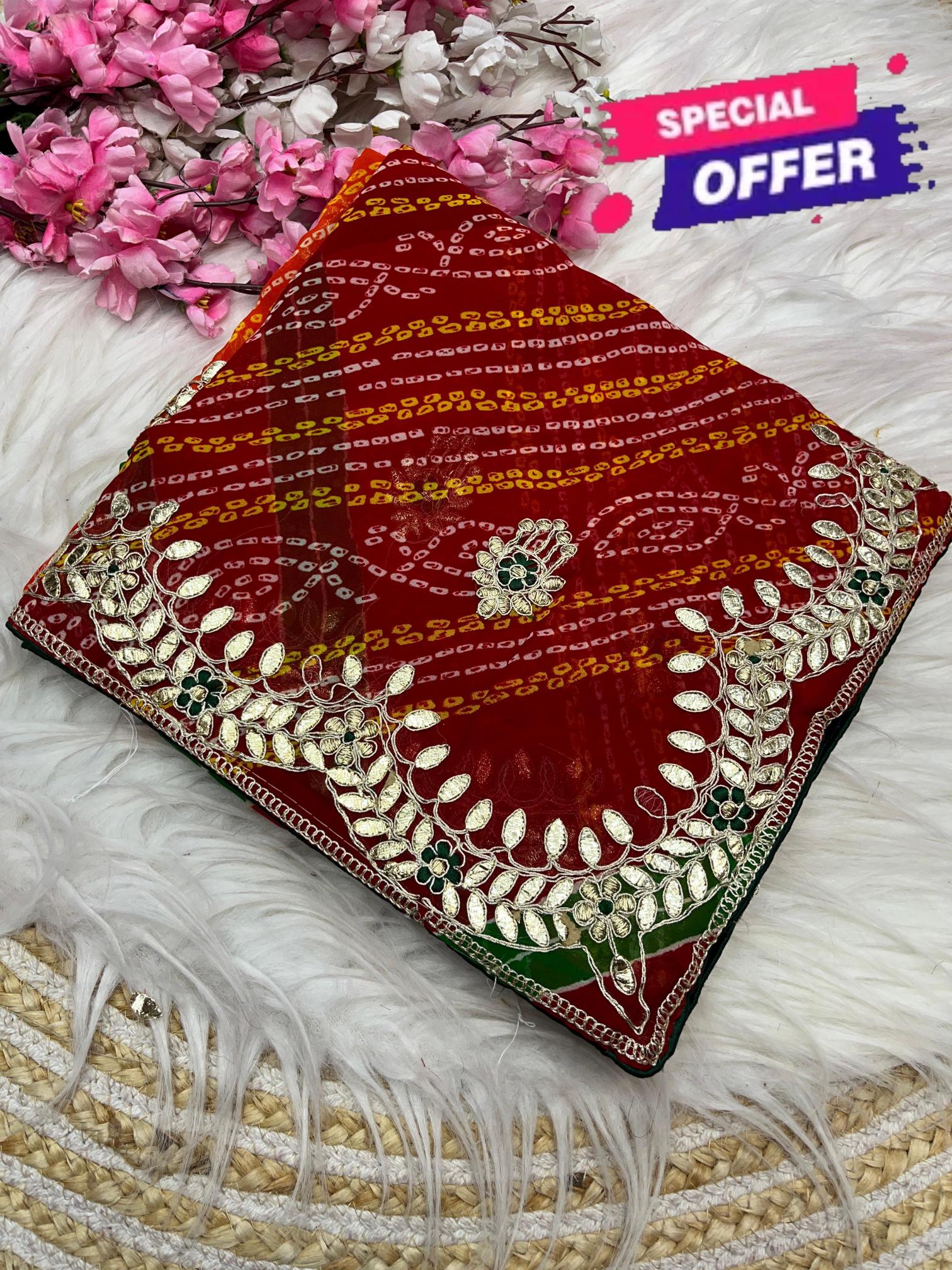 Mahavir silks Gold crush georgette crunchy vhichitr 100 rs sarees wholesale online shopping