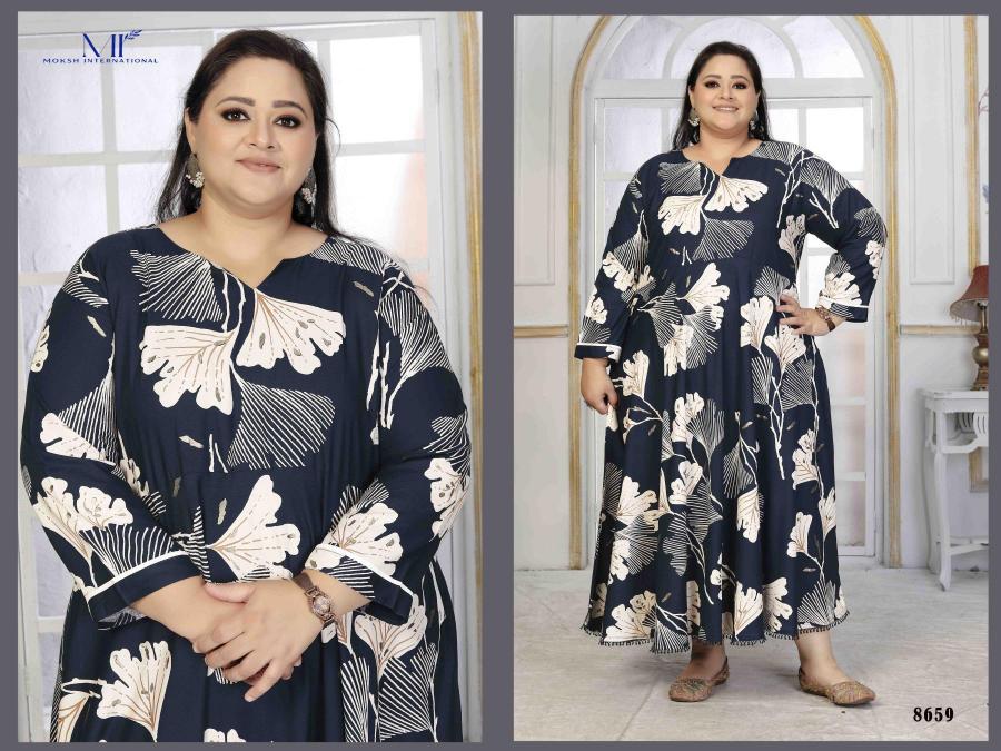 Moksh international plus size color vol- 1 riyon export catalog avasa kurtis online india
