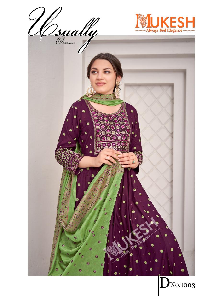Mukesh rang leela rayon with color foil 3 pcs designer kurtis price in India