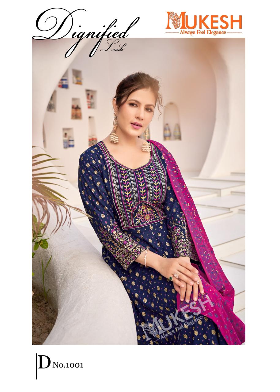 Mukesh rang leela rayon with color foil 3 pcs designer kurtis price in India