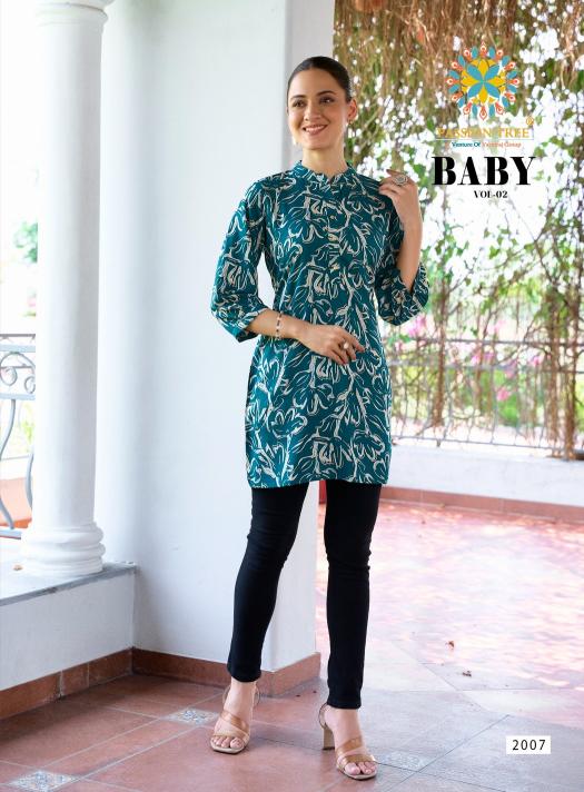 Passion tree baby vol 2 reyon fabric short top branded kurtis wholesale