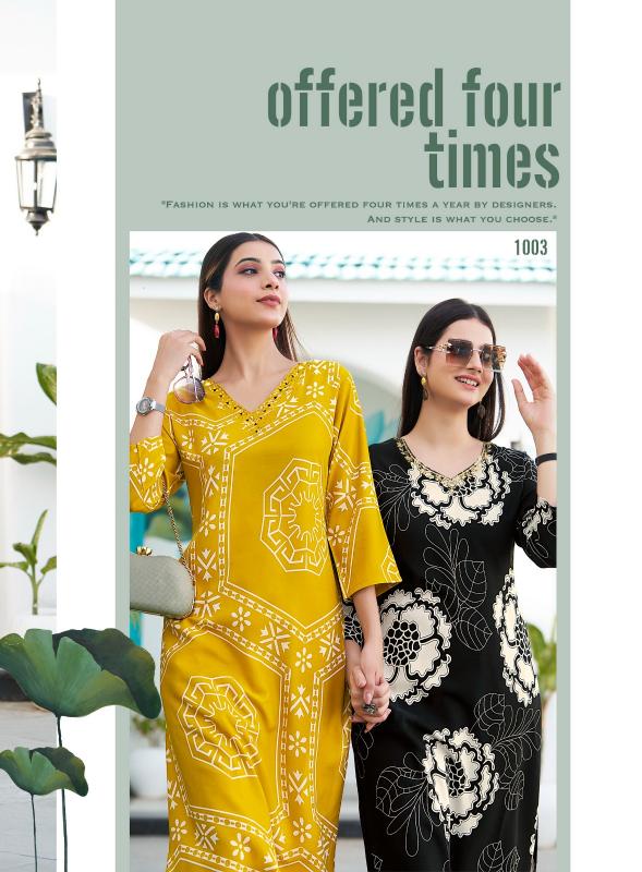 Radhika lifestyle zion vol 1 catalog summer reyon foil print co ord set wholesale