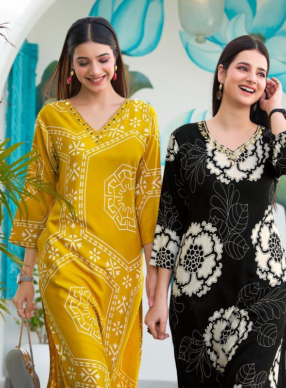 Radhika lifestyle zion vol 1 catalog summer reyon foil print co ord set wholesale