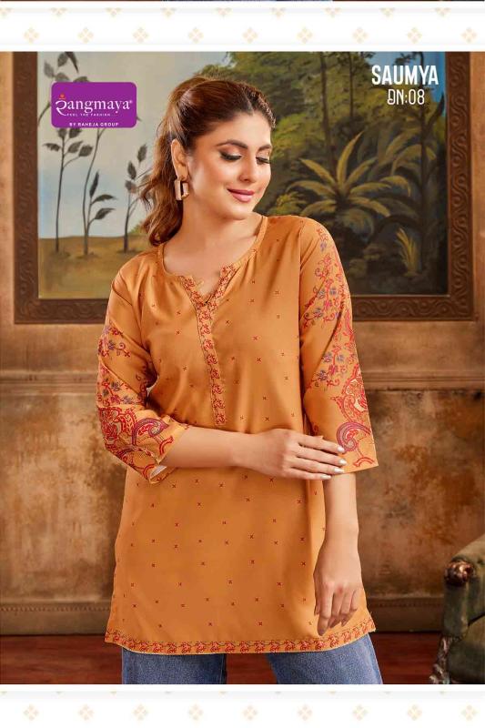 Rangmaya saumya catalog jaipuri short kurtis wholesale