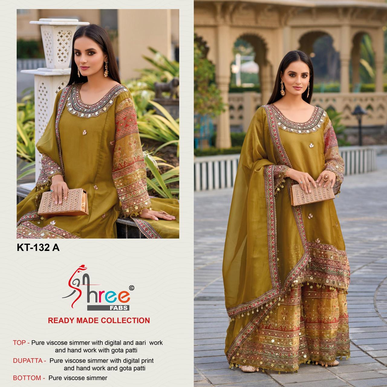 Shree fab d.no-k t 132 viscose simmer pakistani suits catalogue wholesale