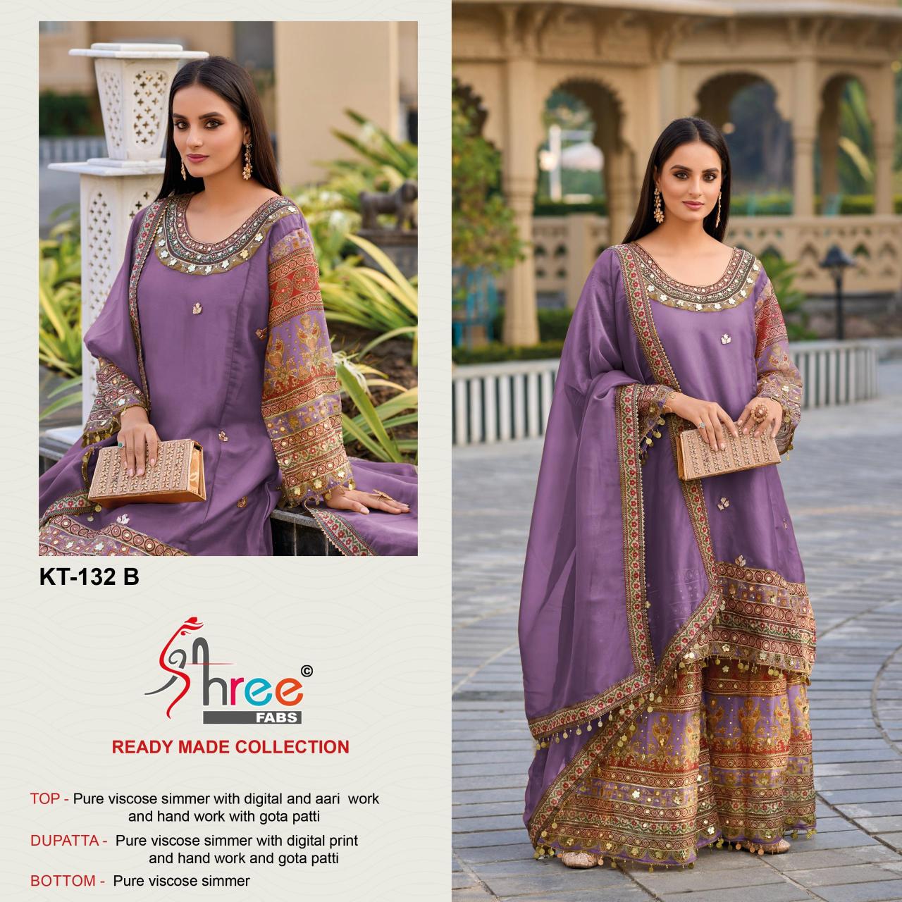 Shree fab d.no-k t 132 viscose simmer pakistani suits catalogue wholesale