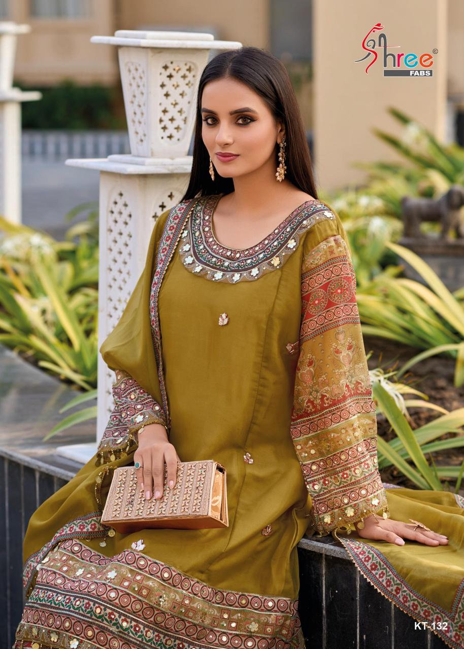 Shree fab d.no-k t 132 viscose simmer pakistani suits catalogue wholesale