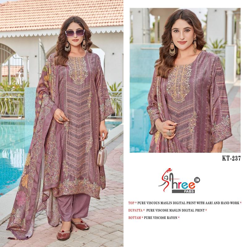 Shree fab d.no-KT-237 viscous maslin digital print catalog best dress material wholesale market in india