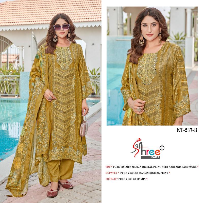 Shree fab d.no-KT-237 viscous maslin digital print catalog best dress material wholesale market in india