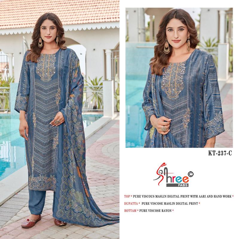 Shree fab d.no-KT-237 viscous maslin digital print catalog best dress material wholesale market in india
